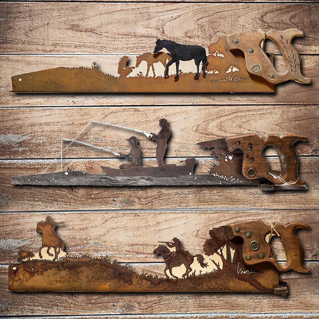 Cut Hand Saw Metal Art Metal Hanging Sculpture Wall Decor Home Decor