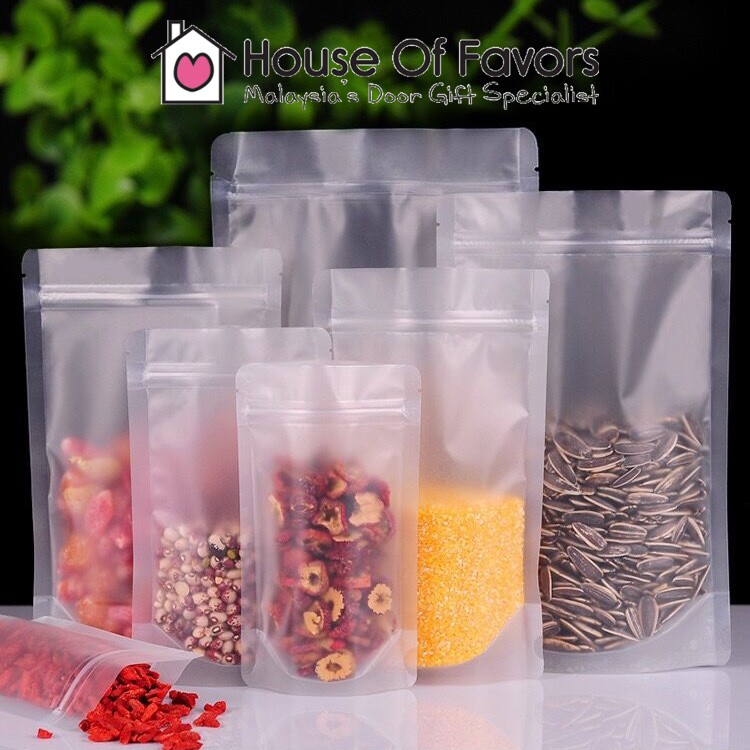 Download 50pcs Frosted Ziplock Bag Transparent Air Tight Stand Up Pouch Food Packaging Bag | Shopee Malaysia