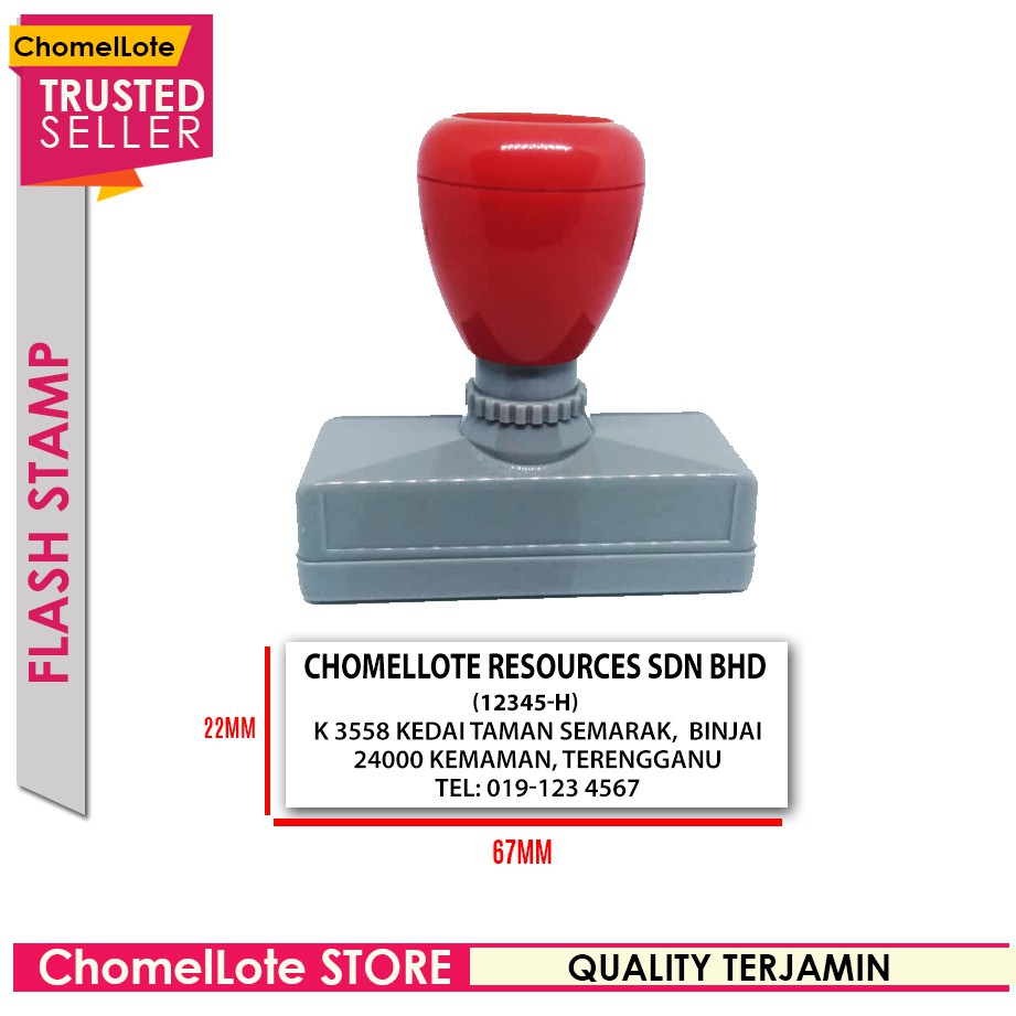 Rubber Stamp Murah F2267 Company Address saiz besar Ready Ink Shopee