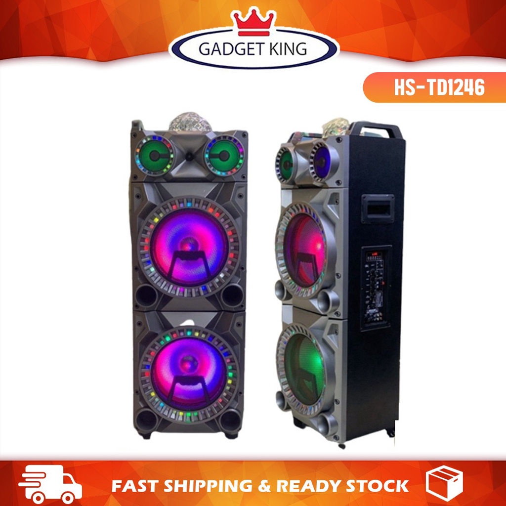 Speaker HSTD1246 Portable Professional Wireless Speaker System Led