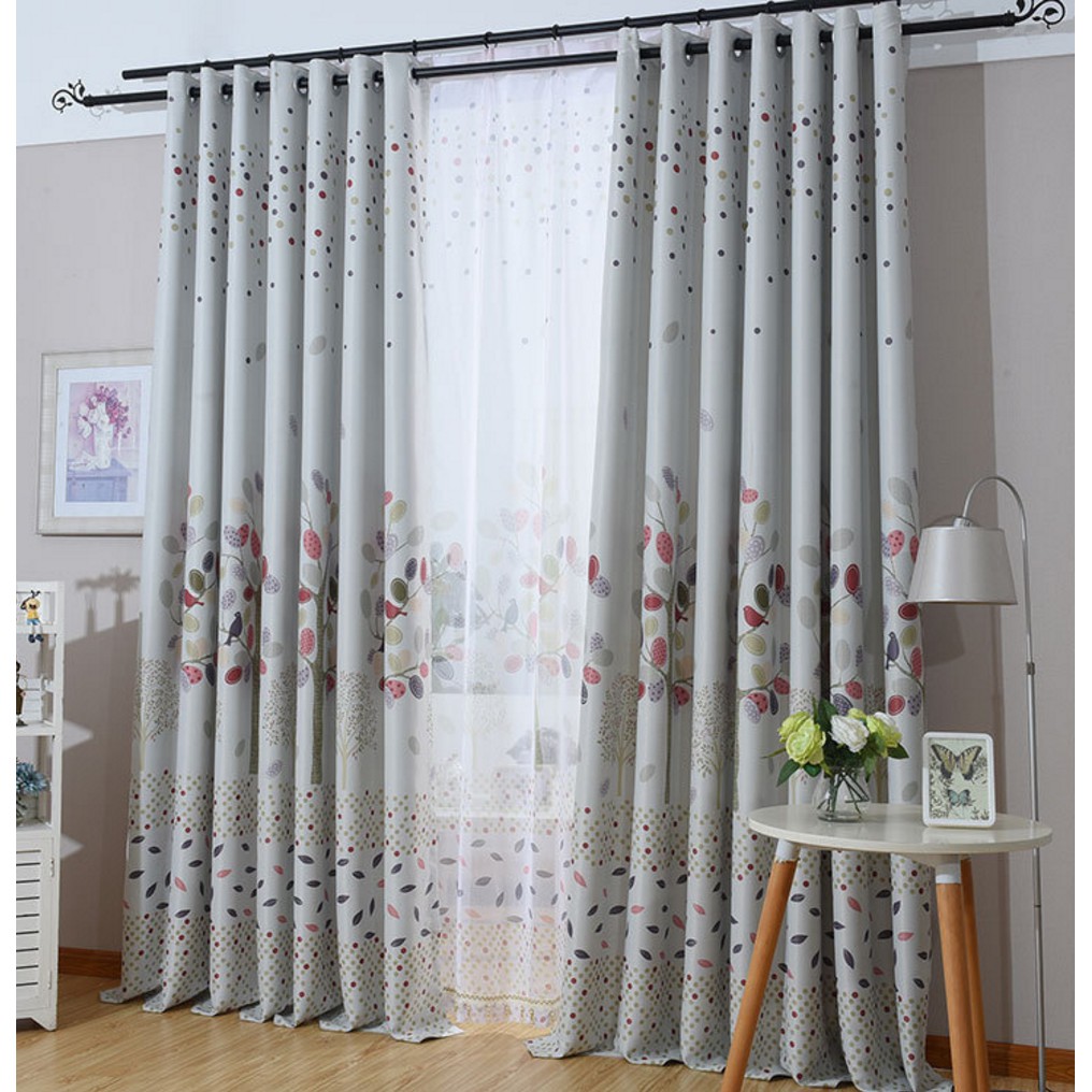 New Arrival Leaf Shade Kitchen Curtains For The Bedroom Grey Thick