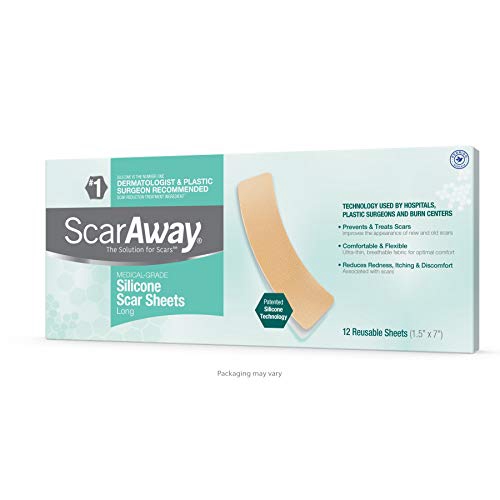 ScarAway Long Silicone Scar Sheets for Hypertrophic Scars Keloids