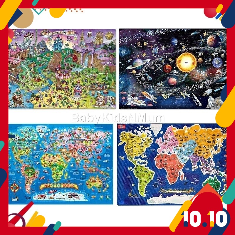 Jigsaw Puzzles For Kids 200 Piece Cardboard Puzzle World Of Map 83 77piece Magnetic Map Of Storyland Animal World Of Map Shopee Malaysia