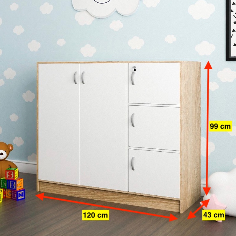 [ READY STOCK ] 4 and 5 Doors Storage Cabinet/ kabinet/ almari kanak /baju almari cupboard wardrobe white color ready stock