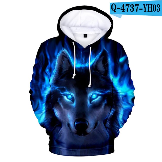 3d wolf hoodie