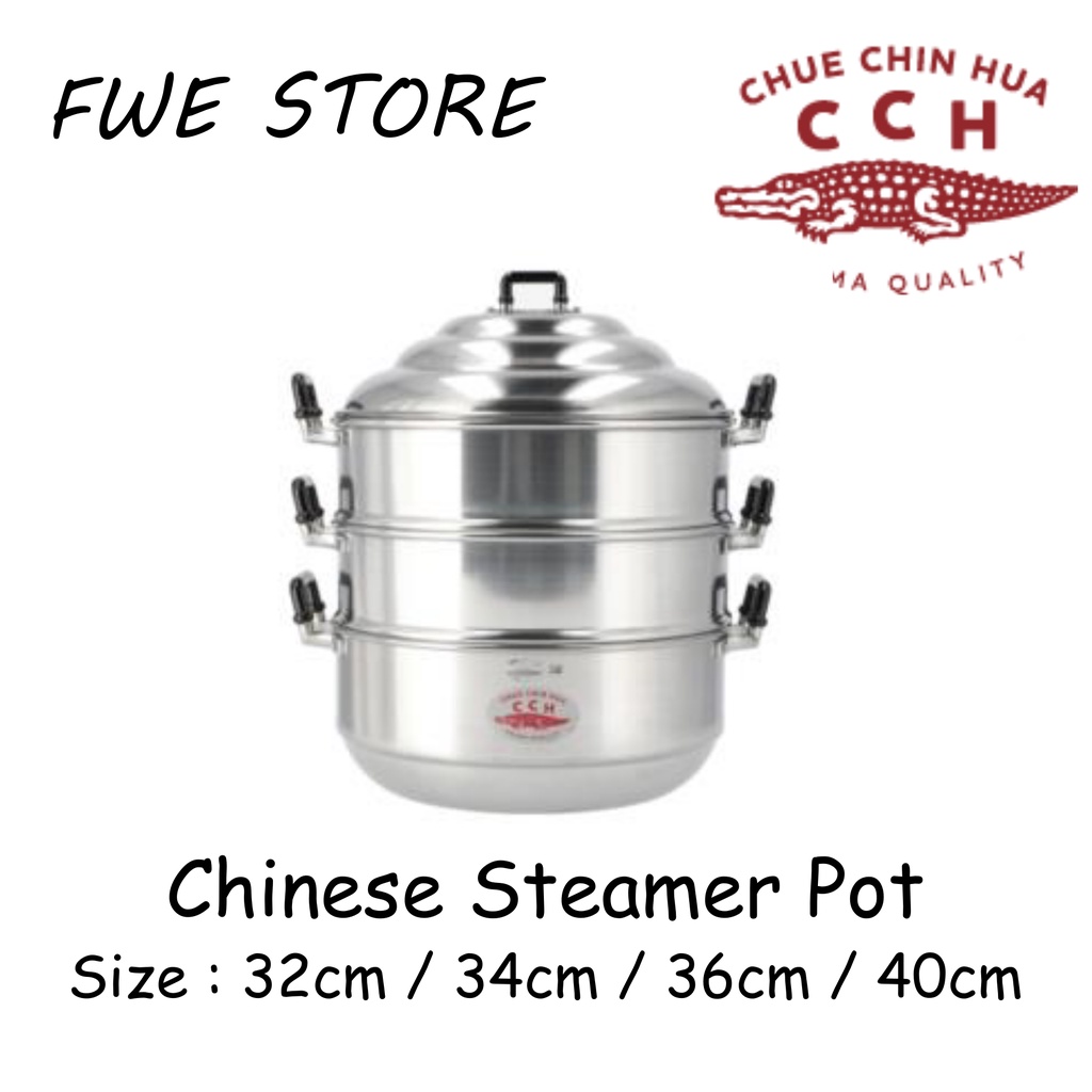 CCH Aluminium Steamer Pot 3 Layer Steam Pot / Periuk Kukus (32cm / 34cm