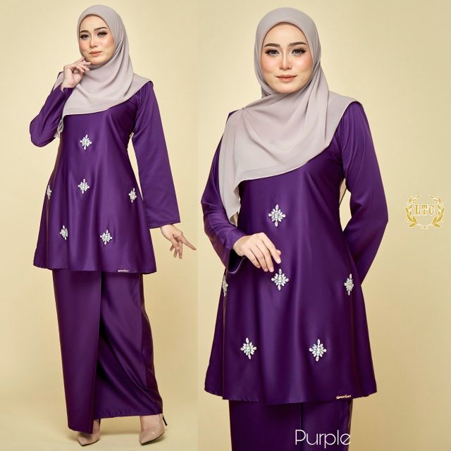 Baju Kurung Purple Tampal Beads