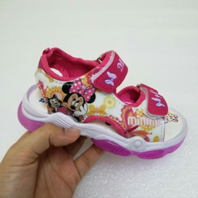 Ready stock malaysia sandal lamp mickey minnie mouse lampu budak perempuan lamp LED kids girls fashion raya cantik