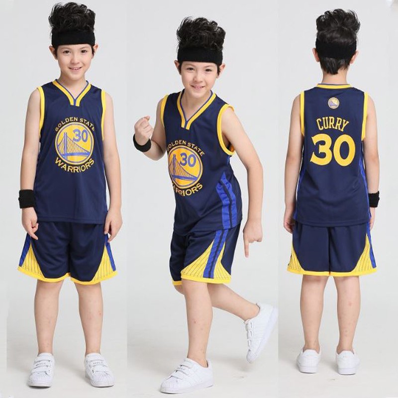 Suitable For School Team Games 3xs-2XL Kids Boys Basketball Jersey 2-Piece #30 Curry Breathable Sleeveless Vest with Shorts Set 