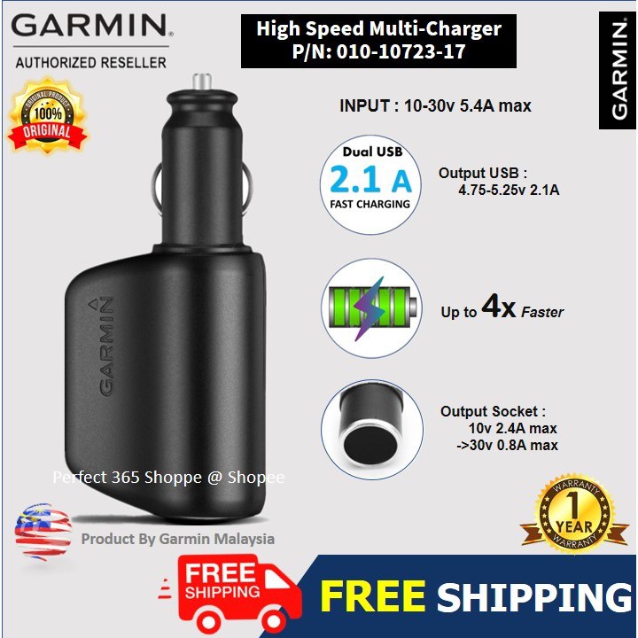 binair de jouwe in beroep gaan 🇲🇾 Garmin High - Speed Multi Charger - Dual USB 2.1A Fast Charger + Car  Socket (Malaysia Warranty) | Shopee Malaysia