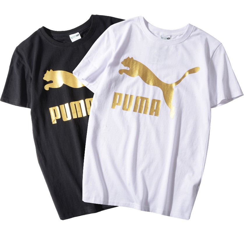 puma gold logo t shirt