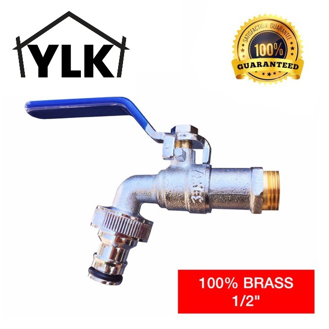 YLK 1/2 Heavy Duty Brass Washing Machine Tap Garden Tap Water Tap