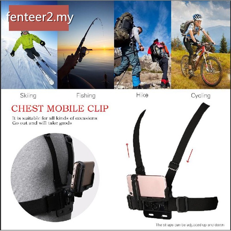 Chest Mount Strap Phone Holder Adjustable Phone Holder Stand for Most