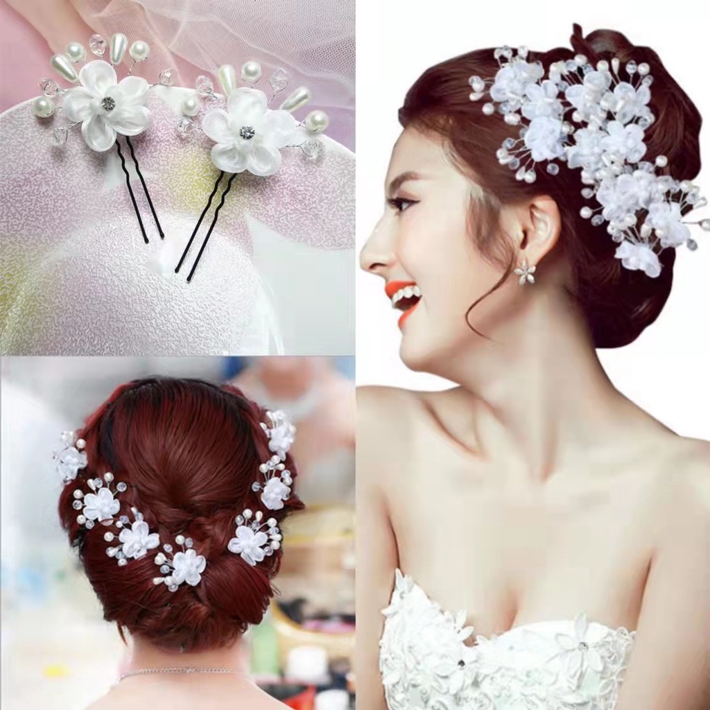 Crystal Flower Pearl Headband Wedding Bridal Tiara / Bridal crown / Crown Nikah Tunang Pengantin / 新娘头饰造型