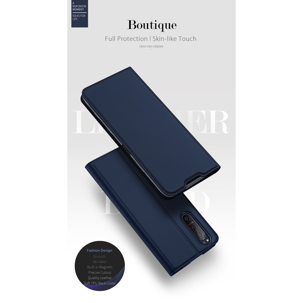 Sony Xperia 5 II Leather Flip Case DUX DUCIS Soft TPU Back Cover Stand