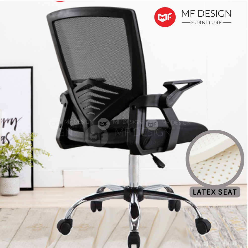 MF DESIGN Shark Massage Adjustable Height Office Chair White Black
