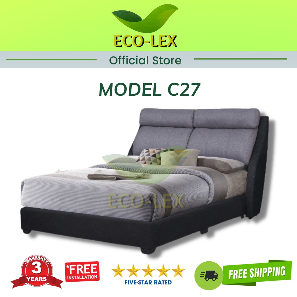 SUPER BED Model C27 High Quality Solid Wood bed frame set Headboard