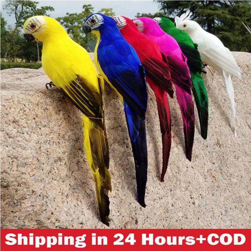 TTLIFE25cm handmade simulation parrot creative feather lawn figurine decoration animal bird garden bird props decoration