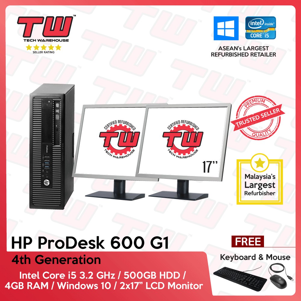 Hp Prodesk 600 G1 Core I5 Sff Pc Refurbished Windows 10 Home 17