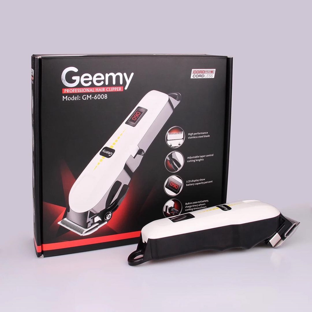 GEEMY GM6008 Original Hair Clippers Hair Cutting Machine Professional Electric Hair Trimmer Cordless Hair Clipper