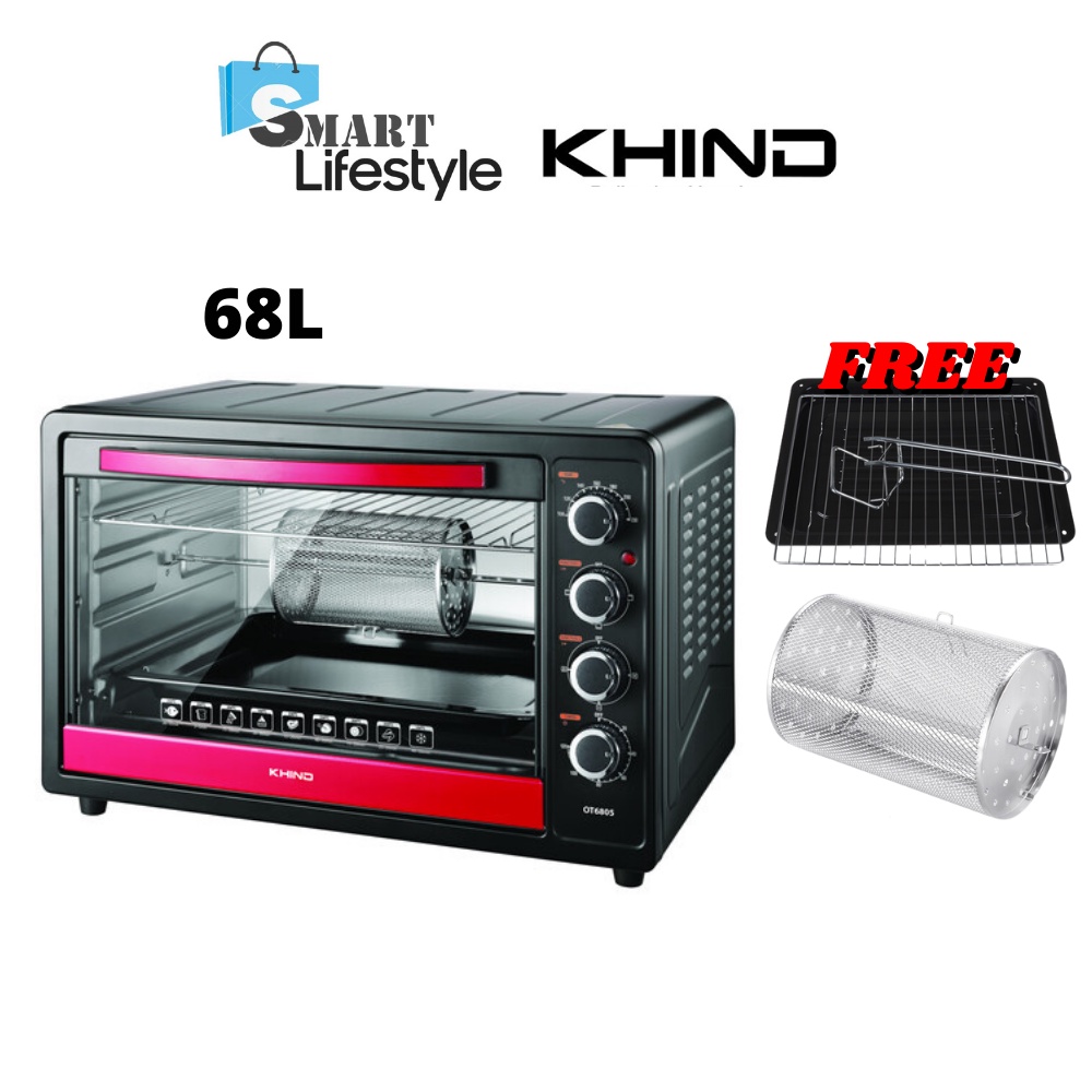 Khind Electric Oven With Convection & Rotisserie (68L) OT6805 Shopee