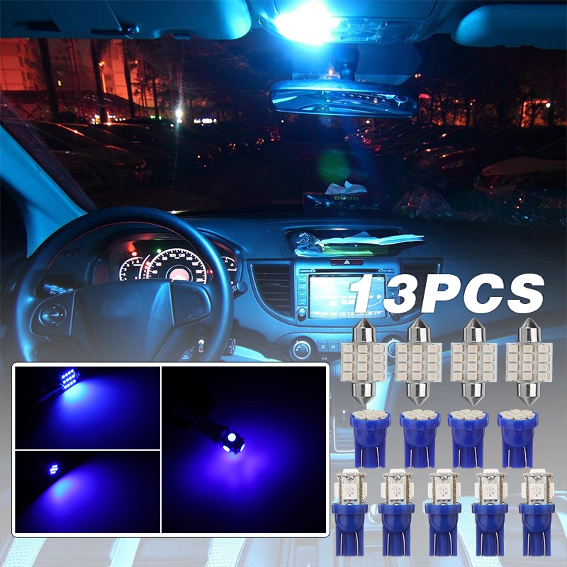 Innenraum Leuchtmittel 13pcs Blue Led Bulbs Car Interior T10