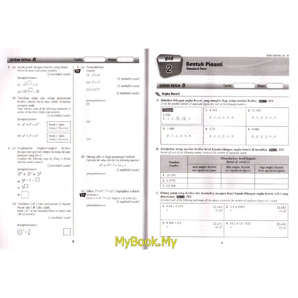 Myb Buku Latihan Gerak Kerja Kbat Dskp Kssm Tingkatan 3 Matematik Mathematics Dwibahasa Sasbadi Shopee Malaysia