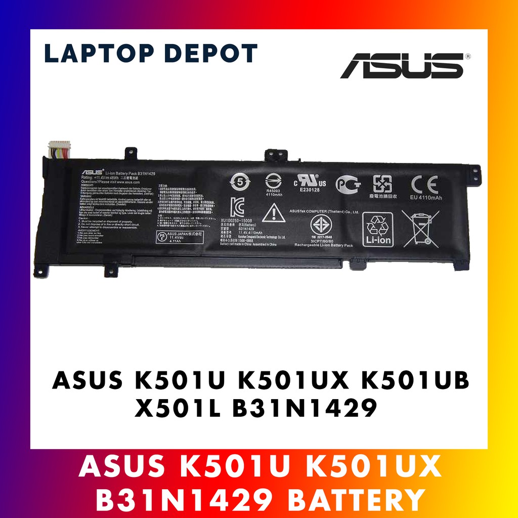 [100% ORIGINAL] Asus K501U K501U K501UX K501UB A501L B31N1429 Battery ...