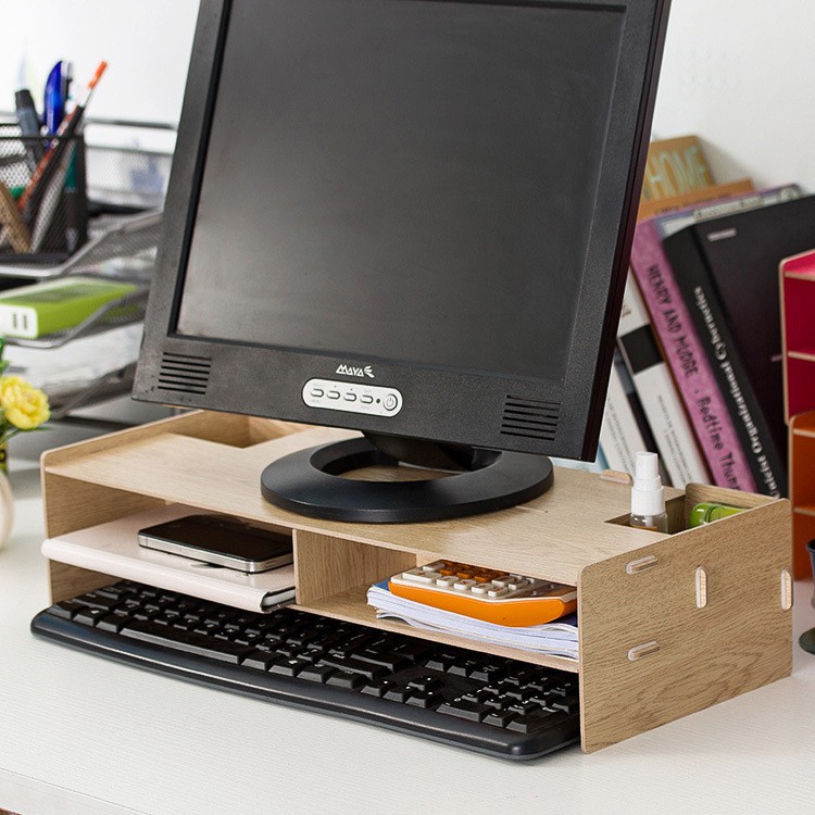 Monitor Riser Cabinet Wooden Diy Computer Desktop Table Shopee