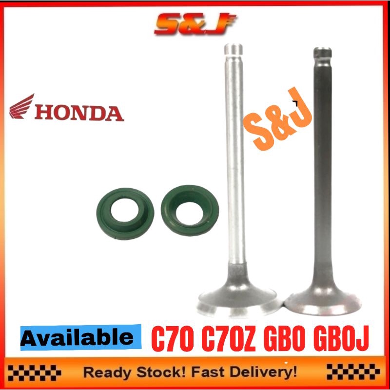 FREE VALVE SEAL HONDA GBO GBOJ C70 C70Z. VALVE SET IN EX + VALVE SEAL