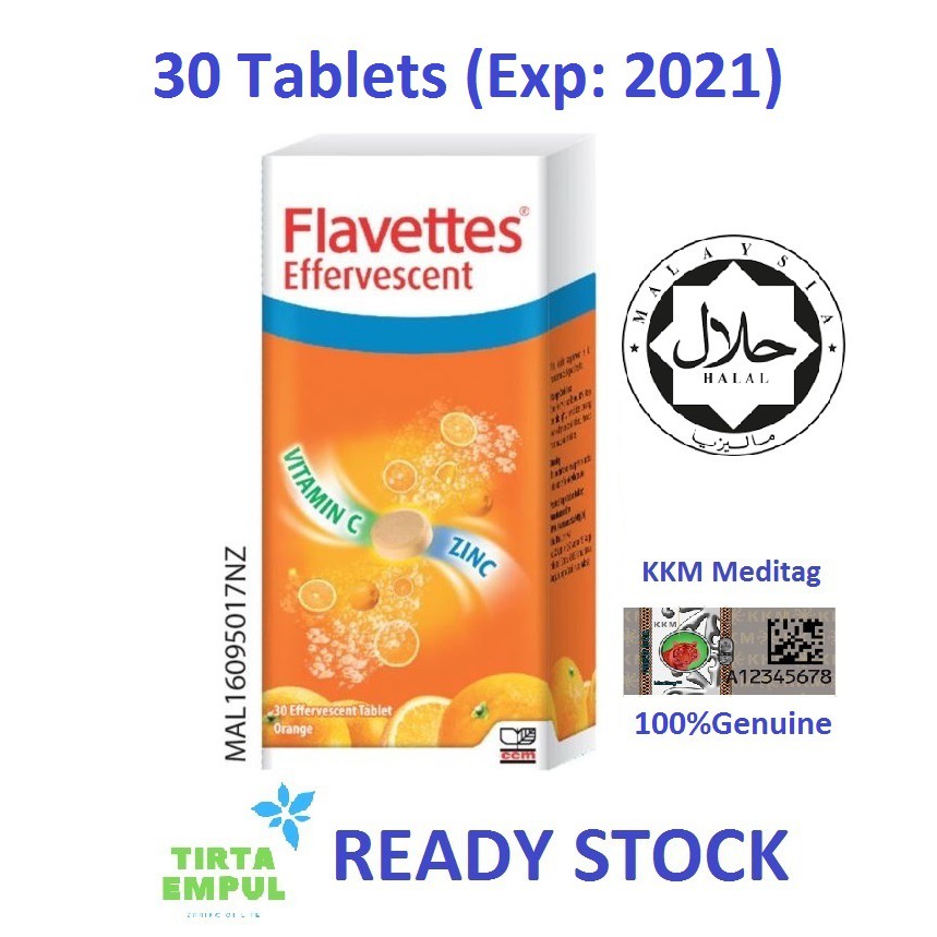 Flavettes Effervescent Vitamin C Zinc 30 Tablets Exp 21 Shopee Malaysia