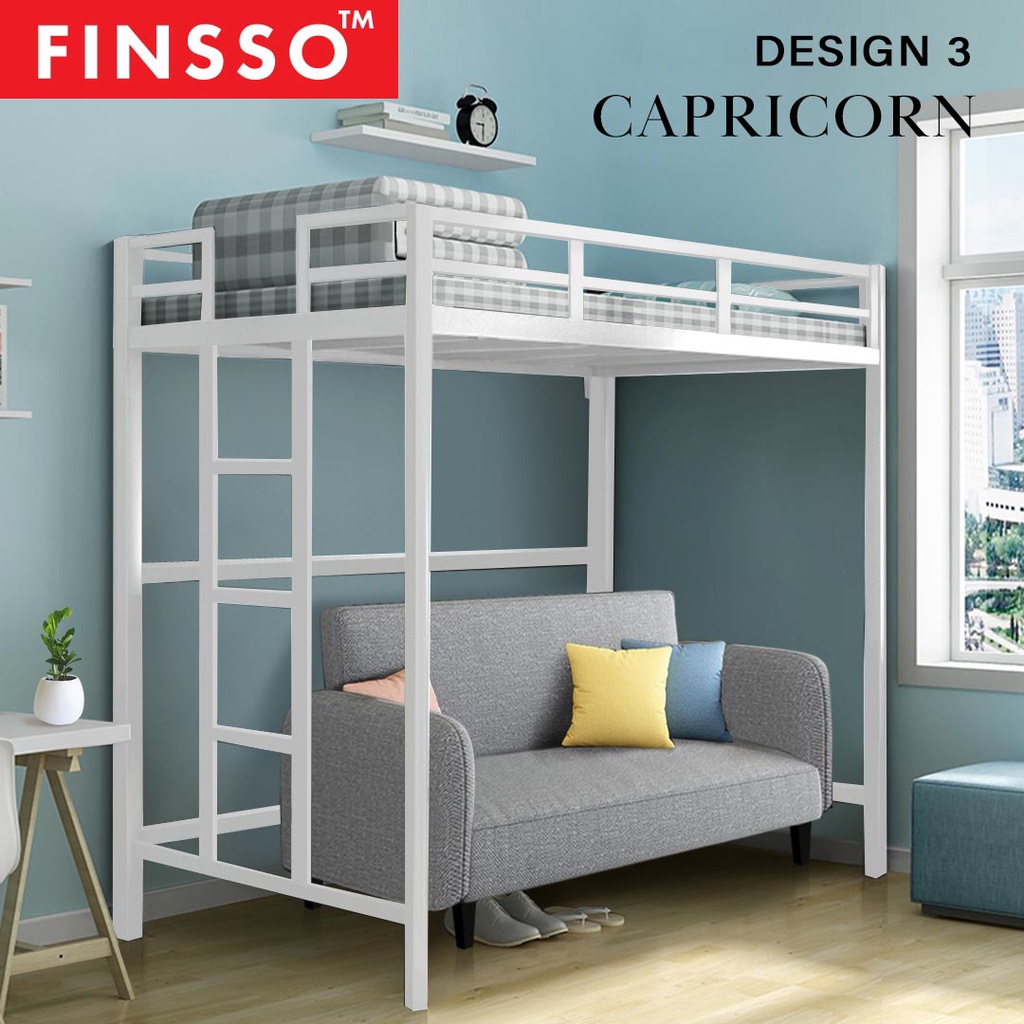 FINSSO: Echo Loft Single or Queen Size Metal Bed Frame / Katil Besi