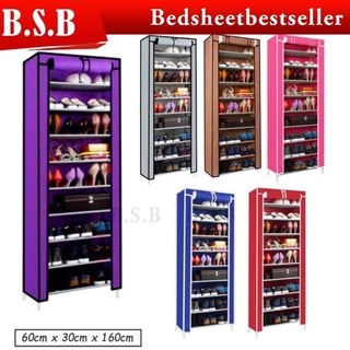 Freegift Xg 10 10 Tier Shoe Rack Dust Cover Shoe Cabinet Shopee Malaysia