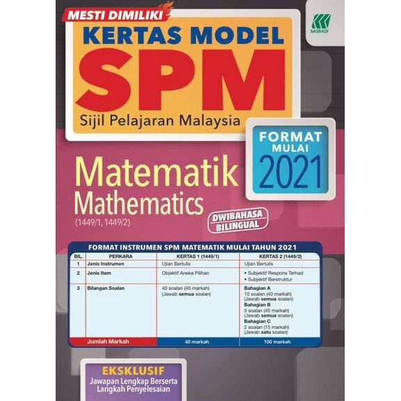 Modul Spm Matematik Kssm Jawapan Lengkap Shopee Malaysia