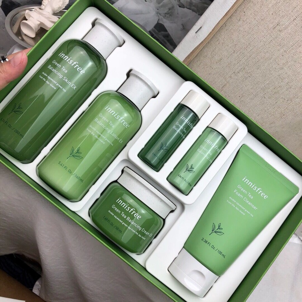 Innisfree Green Tea Balancing Skin Care Set Shopee Malaysia