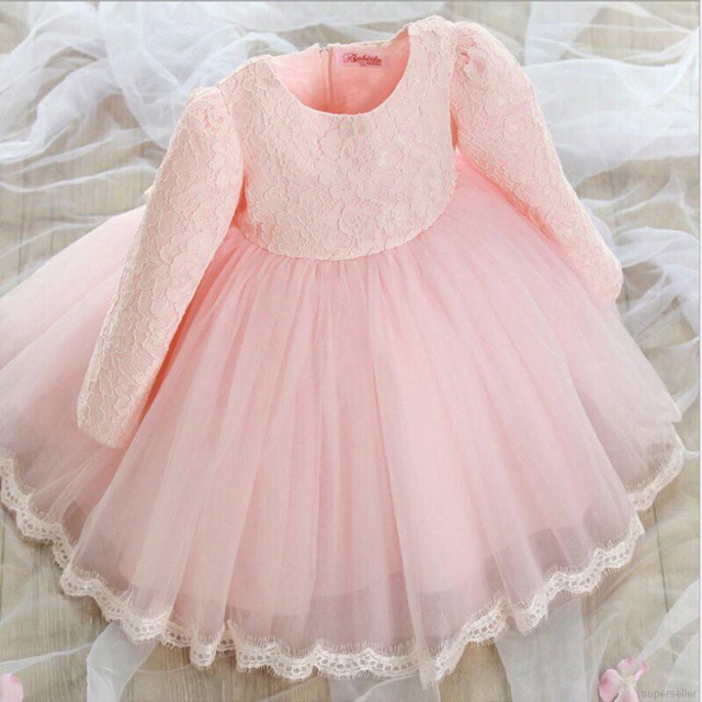 Gown Dress Raya 2020 Kids Girl Children Pink Budak Kanak-kanak | Shopee ...