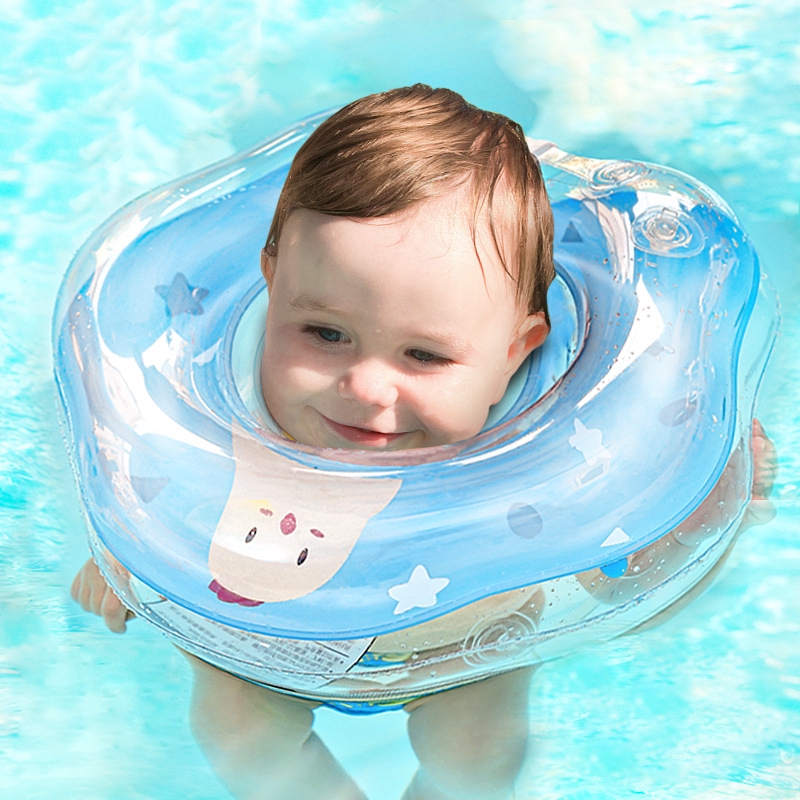 baby floating in pool