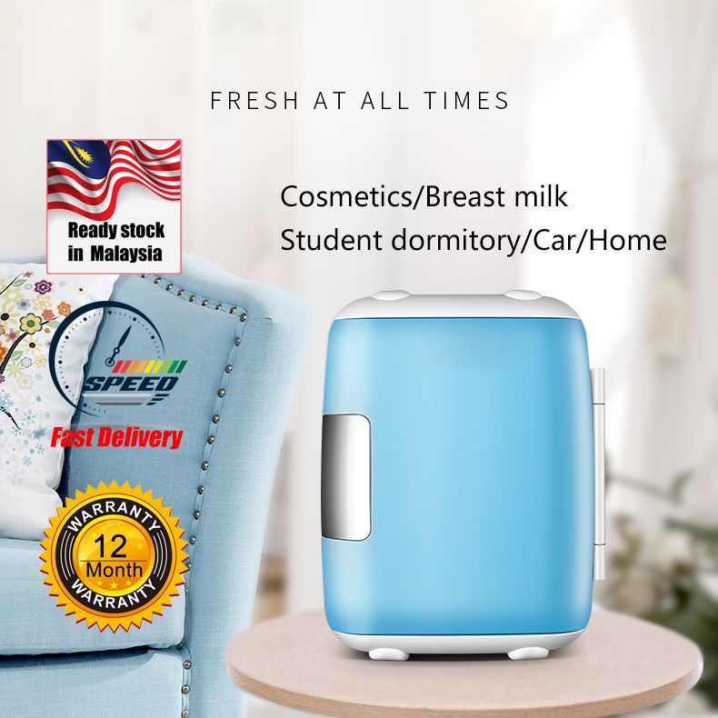 【Ready stock】Car/Home Fridge 4L Car refrigerator be cooled and heated