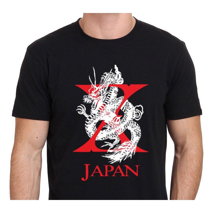 X Japan Yoshiki Toshi Hide Dragon Logo Men T Shirt S Black Size