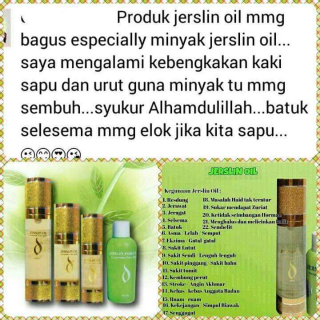 Dsr Jerslin Oil Minyak Jerslin Merawatkebas Batuk Shopee Malaysia