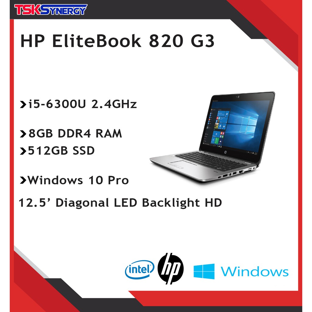 Hp Elitebook 0 G3 I5 6300u 512gb Ssd 8gb Ram 12 5 Shopee Malaysia