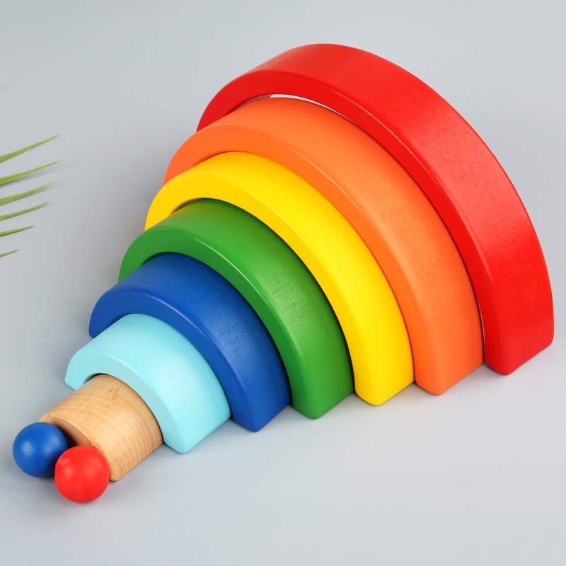 Wooden Blocks The Arch Form Semicircle Rainbow Kindergarten Children Early Childhood Educational Assembling Folding Music Toy Quality Bent Plates Shopee Malaysia