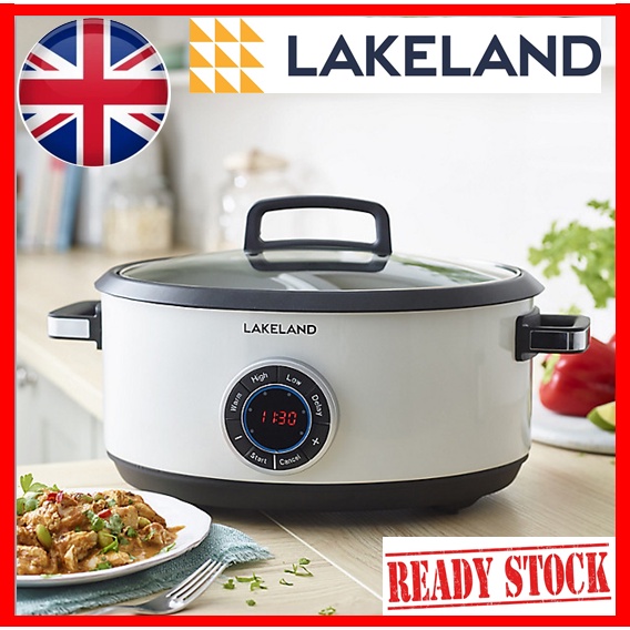 England U.K LAKELAND Digital Slow Cooker 300W 6.5L Programmable Countdown Timer Replacement Dessert Maker Congee Clay