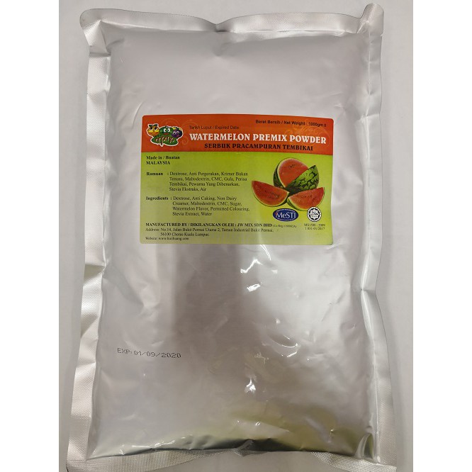Watermelon Ice Blended Premix Powder/ Bubble Tea Premix Powder (No Sugar) (Halal Malaysia)