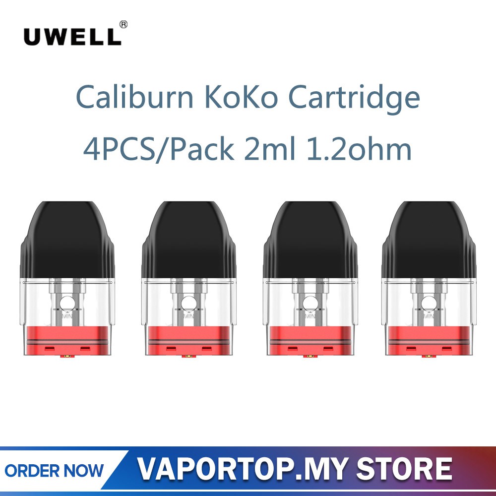 4pcs Pack Original Uwell Caliburn Koko Cartridge 2ml 1 2ohm Fit Caliburn Koko Kit Electronic Cigarette Pod Cartridge Shopee Malaysia