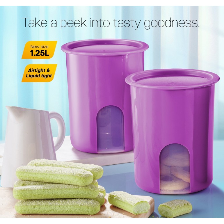 Tupperware One Touch Window Canister 1.25L