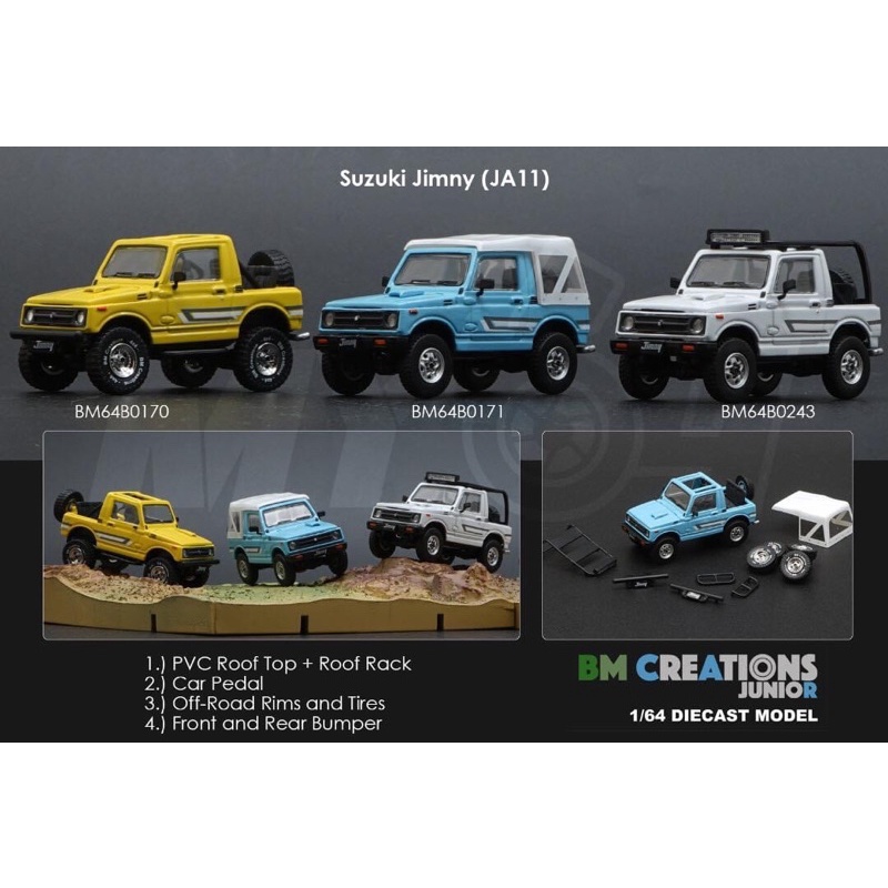 BM Creation 1/64 Suzuki Jimny (White, Light Blue & Red) | Shopee Malaysia