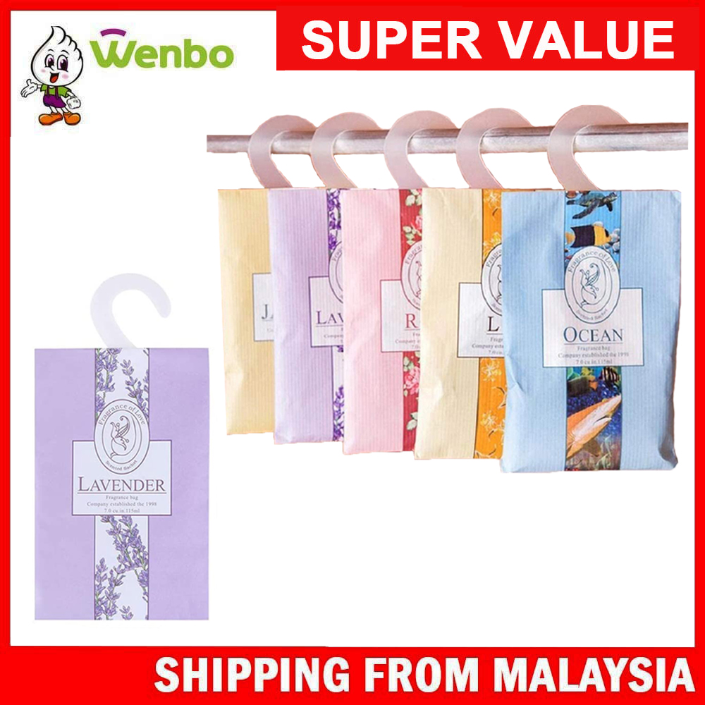 Wenbo Natural Smell Incense Wardrobe Sachet Air Fresh Scent Bag Perfume Fragrance Cupboard Car Hook Hanger Living