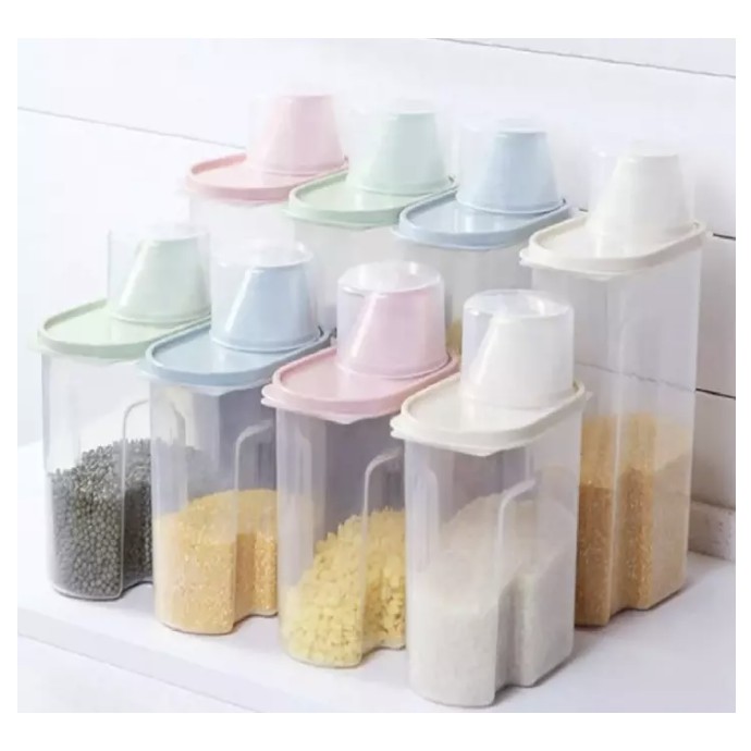 SP Eco-Friendly Dried Food Cereal Flour Storage Box Sealed Jar Kitchen Grain Rice Dispenser K-GS0225