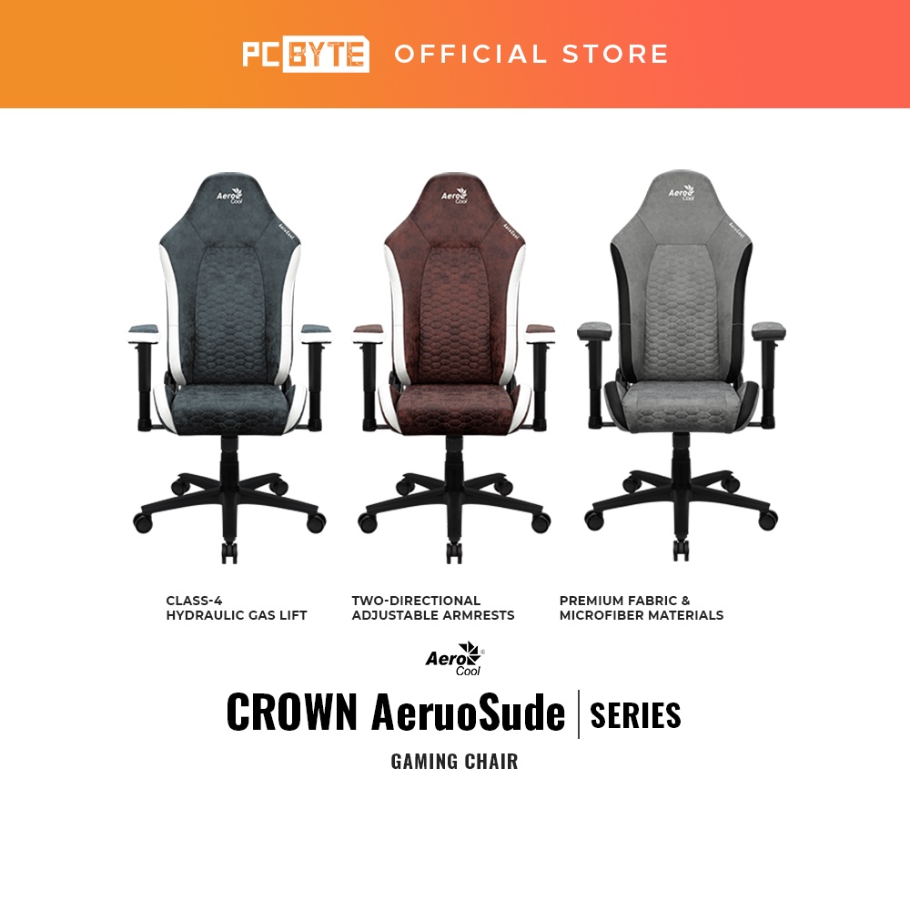 Aerocool Crown Aerosuede Series Gaming Chair - (Steel Blue/Burgundy Red ...